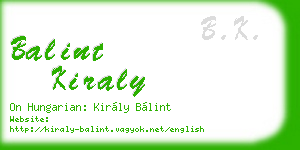 balint kiraly business card