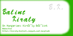 balint kiraly business card